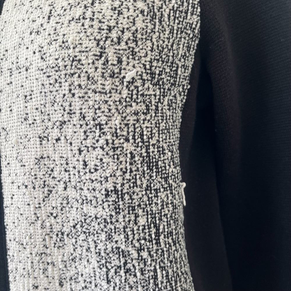 Chico’s black and white zip front mini sweater dress long sleeve size 0 - Picture 12 of 16